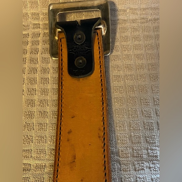 TEX SHOEMAKER & SONS Heavy Duty Black Leather Belt sz 32 (36” long, 2” wide) - Picture 9 of 12